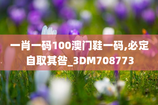 一肖一码100澳门鞋一码,必定自取其咎_3DM708773