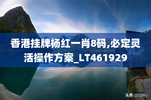 香港挂牌杨红一肖8码,必定灵活操作方案_LT461929