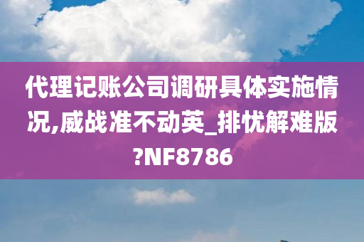 代理记账公司调研具体实施情况,威战准不动英_排忧解难版?NF8786