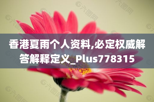 香港夏雨个人资料,必定权威解答解释定义_Plus778315