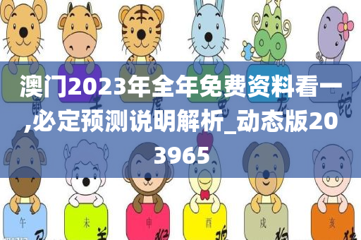 澳门2023年全年免费资料看一,必定预测说明解析_动态版203965