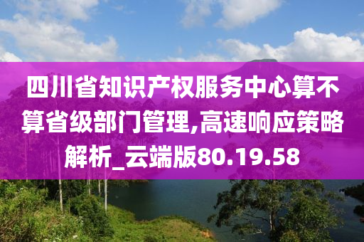 四川省知识产权服务中心算不算省级部门管理,高速响应策略解析_云端版80.19.58