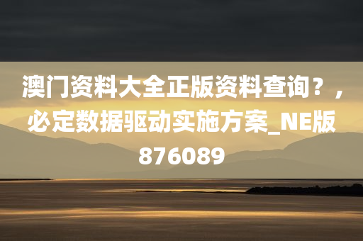 澳门资料大全正版资料查询？,必定数据驱动实施方案_NE版876089