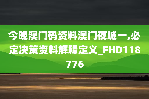 今晚澳门码资料澳门夜城一,必定决策资料解释定义_FHD118776