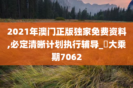 2021年澳门正版独家免费资料,必定清晰计划执行辅导_‌大乘期7062