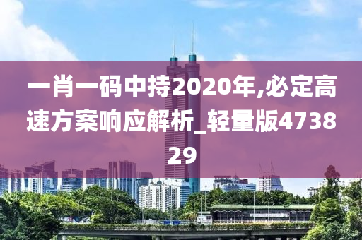 一肖一码中持2020年,必定高速方案响应解析_轻量版473829