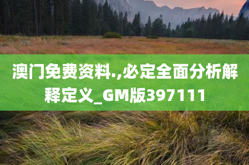 澳门免费资料.,必定全面分析解释定义_GM版397111