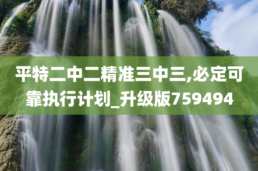 平特二中二精准三中三,必定可靠执行计划_升级版759494