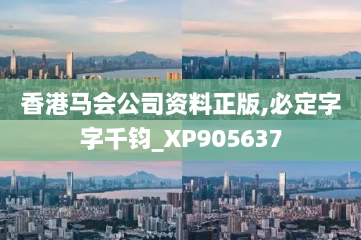 香港马会公司资料正版,必定字字千钧_XP905637