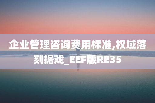 企业管理咨询费用标准,权域落刻据戏_EEF版RE35