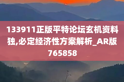 133911正版平特论坛玄机资料独,必定经济性方案解析_AR版765858