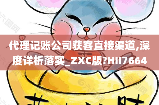 代理记账公司获客直接渠道,深度详析落实_ZXC版?HII7664