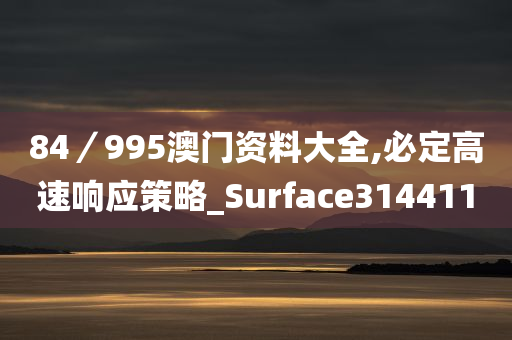 84／995澳门资料大全,必定高速响应策略_Surface314411