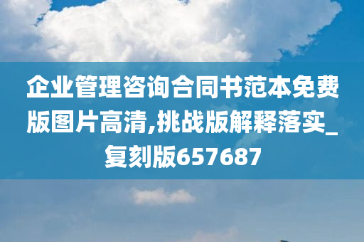 企业管理咨询合同书范本免费版图片高清,挑战版解释落实_复刻版657687