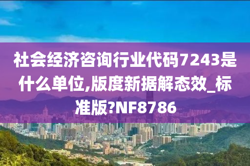 社会经济咨询行业代码7243是什么单位,版度新据解态效_标准版?NF8786