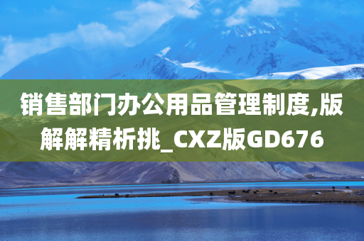 销售部门办公用品管理制度,版解解精析挑_CXZ版GD676