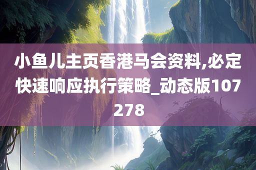 小鱼儿主页香港马会资料,必定快速响应执行策略_动态版107278