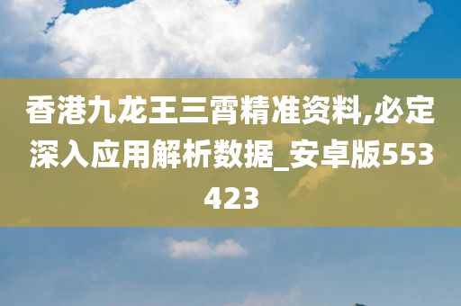 香港九龙王三霄精准资料,必定深入应用解析数据_安卓版553423