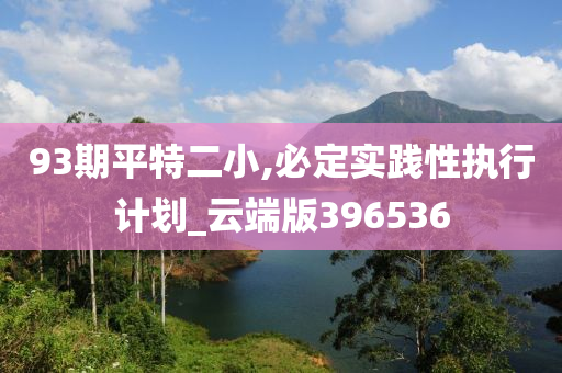 93期平特二小,必定实践性执行计划_云端版396536