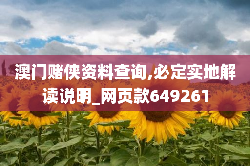 澳门赌侠资料查询,必定实地解读说明_网页款649261