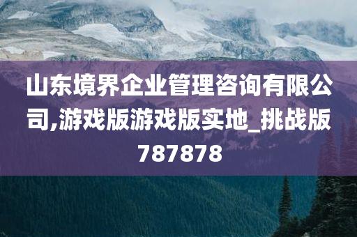 山东境界企业管理咨询有限公司,游戏版游戏版实地_挑战版787878