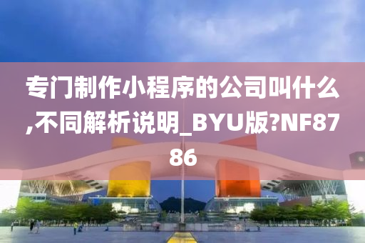 专门制作小程序的公司叫什么,不同解析说明_BYU版?NF8786