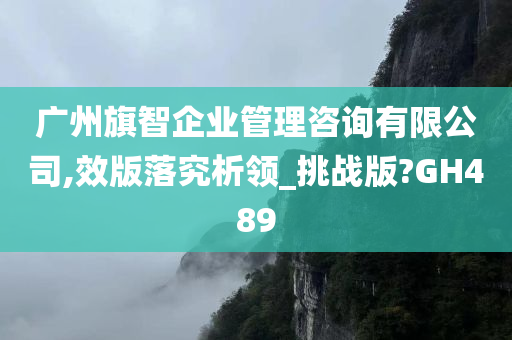 广州旗智企业管理咨询有限公司,效版落究析领_挑战版?GH489