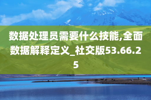 数据处理员需要什么技能,全面数据解释定义_社交版53.66.25