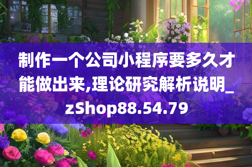 制作一个公司小程序要多久才能做出来,理论研究解析说明_zShop88.54.79