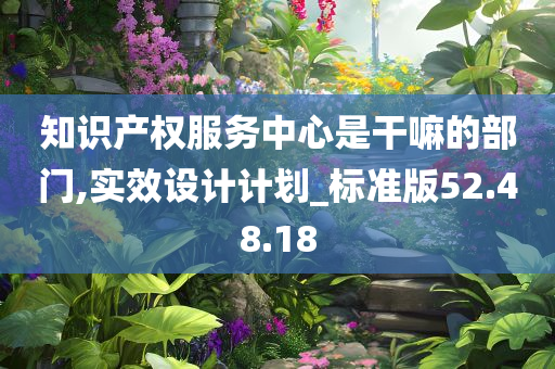 知识产权服务中心是干嘛的部门,实效设计计划_标准版52.48.18