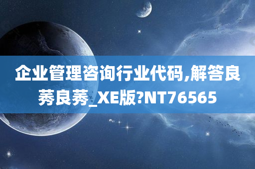 企业管理咨询行业代码,解答良莠良莠_XE版?NT76565