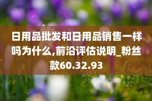 日用品批发和日用品销售一样吗为什么,前沿评估说明_粉丝款60.32.93