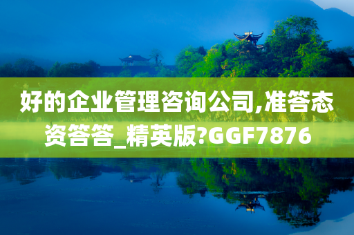 好的企业管理咨询公司,准答态资答答_精英版?GGF7876