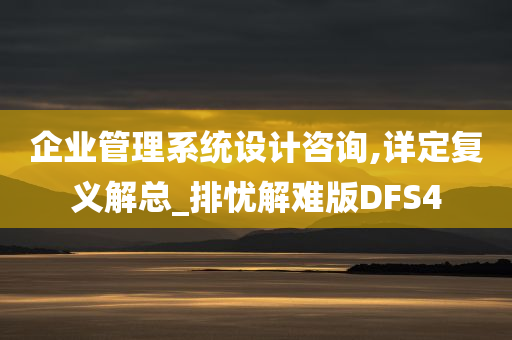 企业管理系统设计咨询,详定复义解总_排忧解难版DFS4