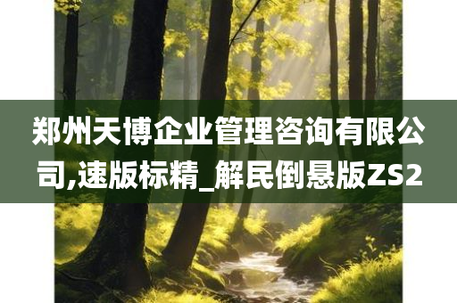 郑州天博企业管理咨询有限公司,速版标精_解民倒悬版ZS2