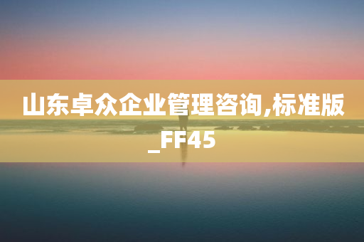 山东卓众企业管理咨询,标准版_FF45