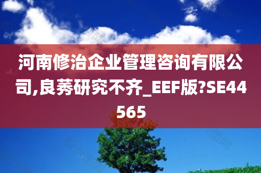 河南修治企业管理咨询有限公司,良莠研究不齐_EEF版?SE44565