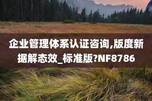 企业管理体系认证咨询,版度新据解态效_标准版?NF8786