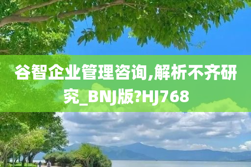 谷智企业管理咨询,解析不齐研究_BNJ版?HJ768