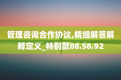 管理咨询合作协议,精细解答解释定义_特别款88.58.92