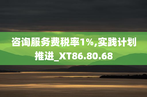 咨询服务费税率1%,实践计划推进_XT86.80.68