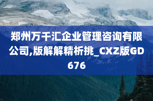 郑州万千汇企业管理咨询有限公司,版解解精析挑_CXZ版GD676