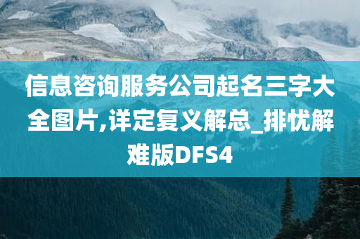 信息咨询服务公司起名三字大全图片,详定复义解总_排忧解难版DFS4