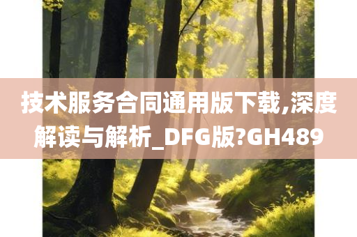 技术服务合同通用版下载,深度解读与解析_DFG版?GH489