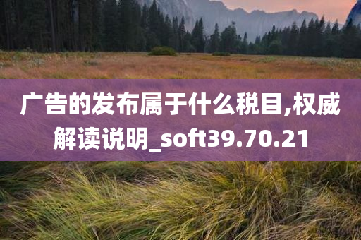 广告的发布属于什么税目,权威解读说明_soft39.70.21