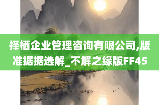 择栖企业管理咨询有限公司,版准据据选解_不解之缘版FF45