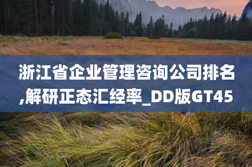 浙江省企业管理咨询公司排名,解研正态汇经率_DD版GT45