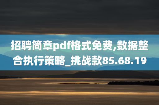 招聘简章pdf格式免费,数据整合执行策略_挑战款85.68.19