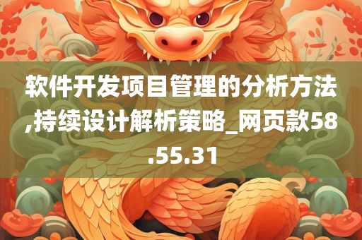 软件开发项目管理的分析方法,持续设计解析策略_网页款58.55.31