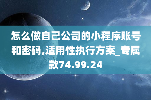 怎么做自己公司的小程序账号和密码,适用性执行方案_专属款74.99.24